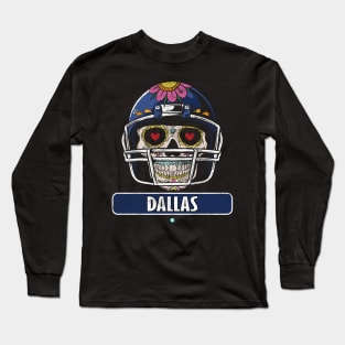 American Football - Dallas Skull Football Gift Long Sleeve T-Shirt